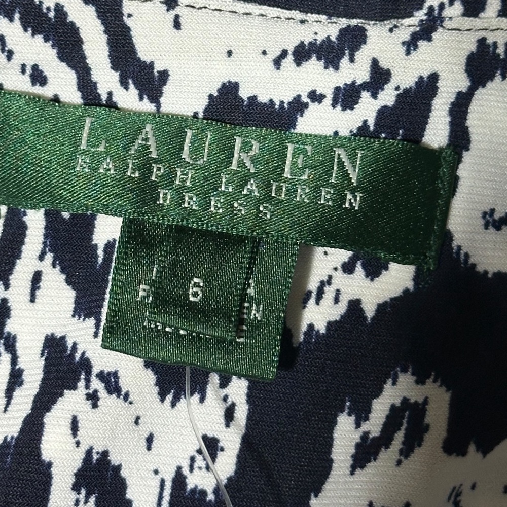 Lauren Ralph Lauren Dress Dark Blue/White Size 6 - Picture 3 of 6